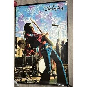 Jimi Hendrix Psychedelic Music Concert Poster Rock Legend Photo Chuck Boyd 35x24